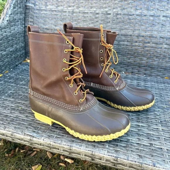 L.L. Bean 10” Leather Hunting Boots Women’s Size 10 - Picture 4 of 13